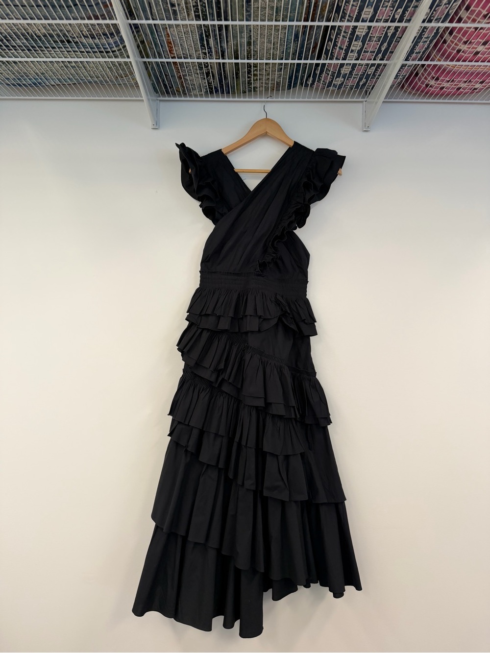 Ulla Johnson Black Layered Ruffle High-Low Dress - Picture 4 of 12